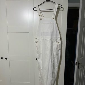 NWT white denim overalls